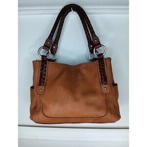 FOSSIL Vintage 1954 Leather Braided Handle Shoulder Bag Magnetic Snap See Pics